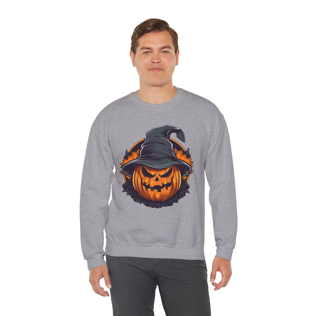 Scary Witch Pumpkin Halloween Crewneck Sweatshirt