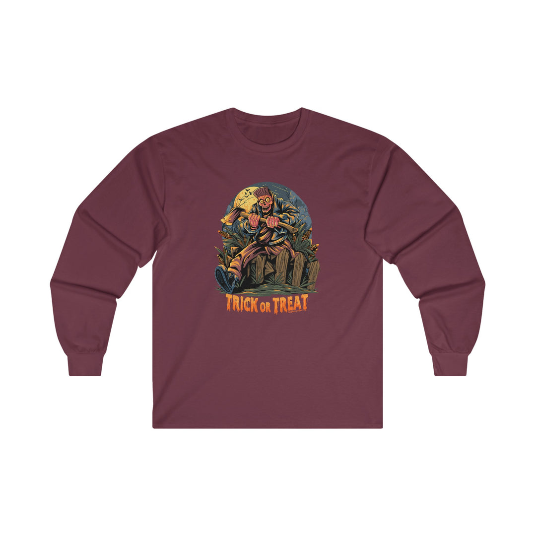 Axe Wielding Zombie Trick or Treat Long Sleeve Tee