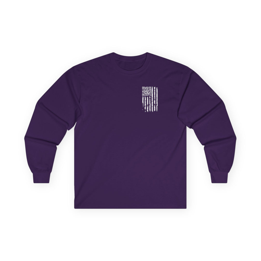American Flag QR Code Long Sleeve Tee