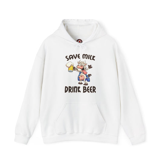 Save Milk Drink Beer Hooded Sweatshirt