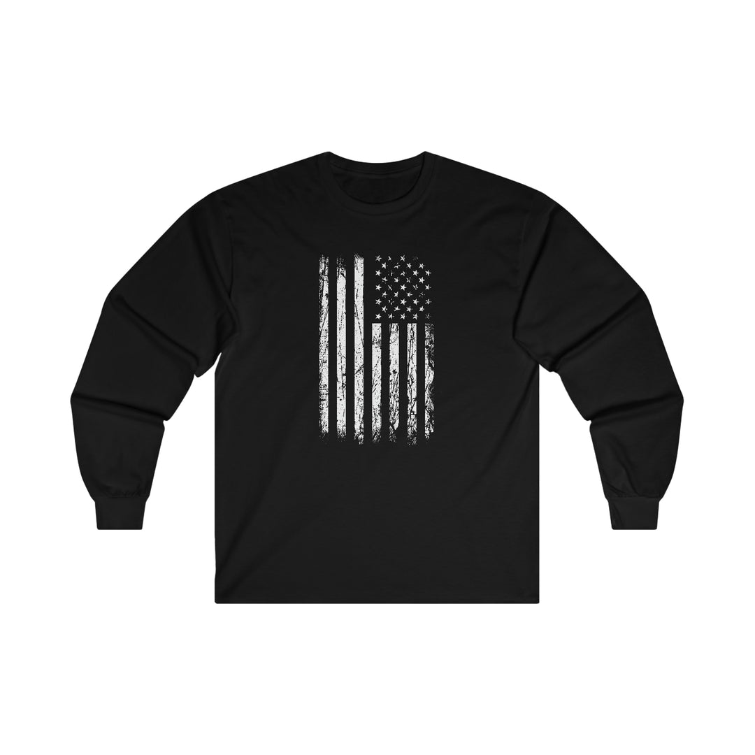 American Grunge Flag Long Sleeve Tee