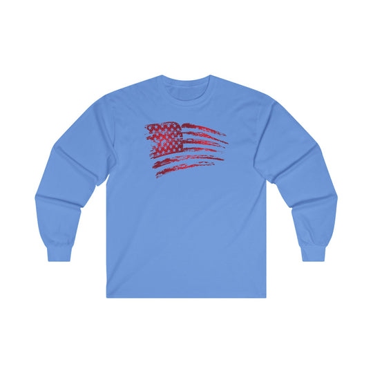 Red American Flag Long Sleeve Tee