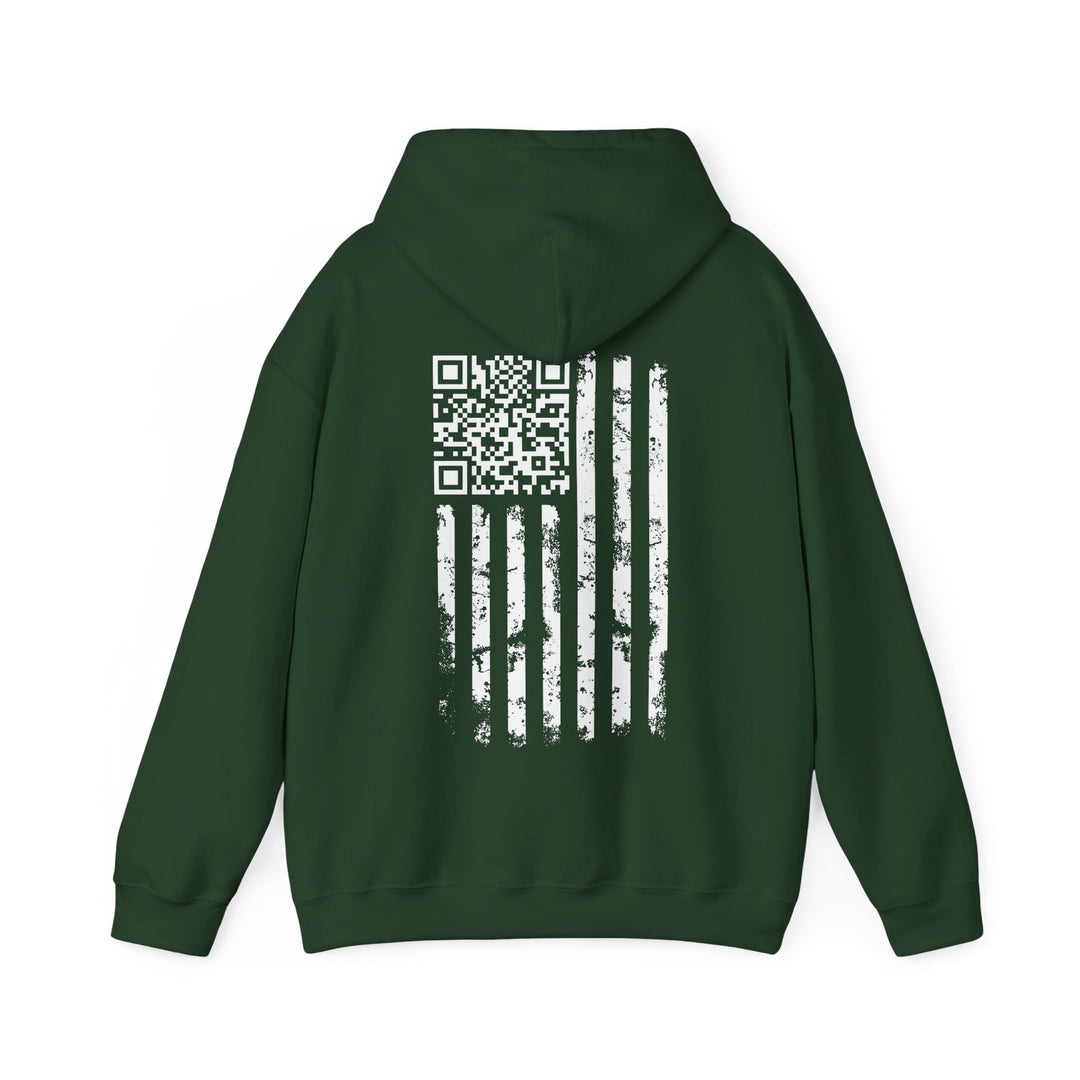 American Flag QR Code Hooded Sweatshirt