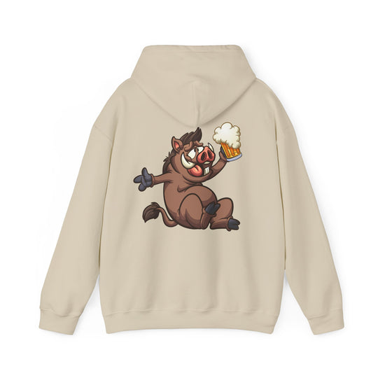 Beer Drinking Boar Hooded Sweatshirt