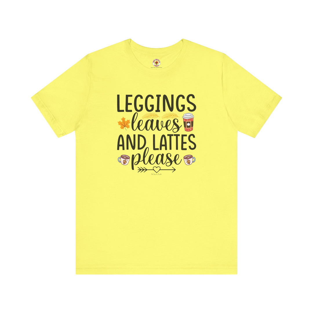 Leggings Leaves and Lattes Please T-Shirt