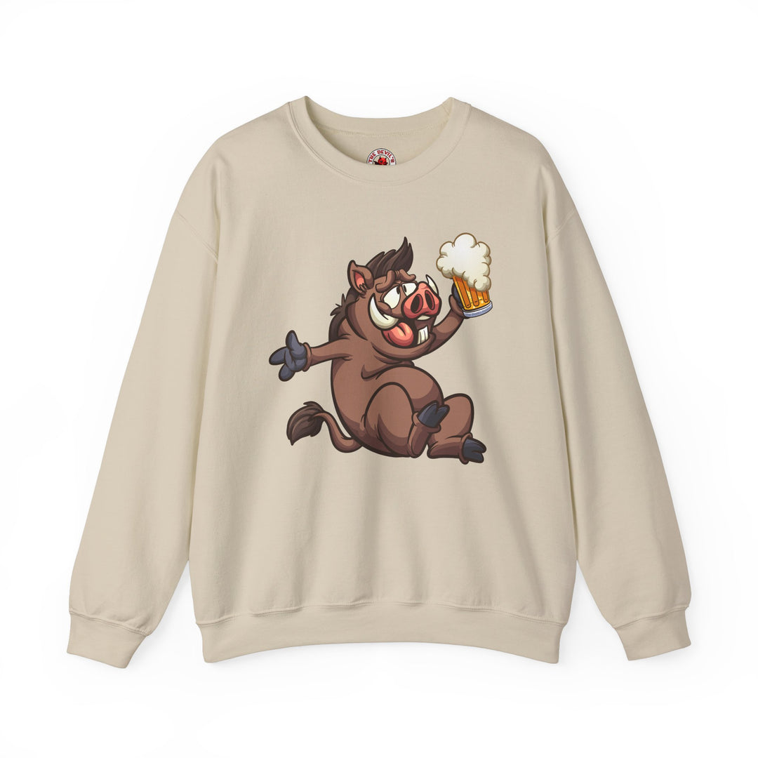 Beer Drinking Boar Crewneck Sweatshirt