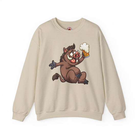 Beer Drinking Boar Crewneck Sweatshirt