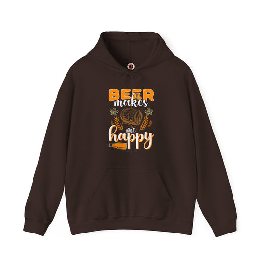 Beer Makes Me Happy Hooded Sweatshirt