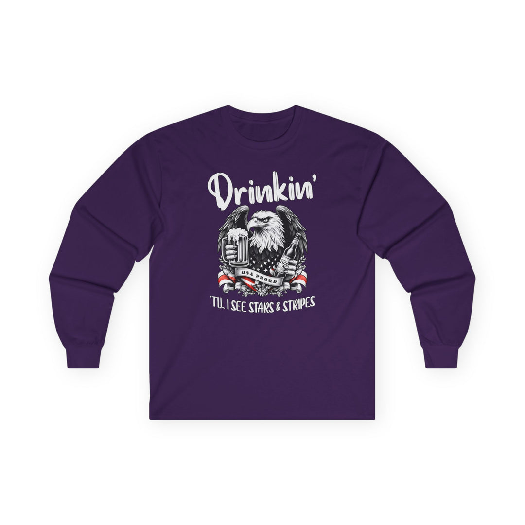 Drinkin' Til I See Stars & Stripes Long Sleeve Tee