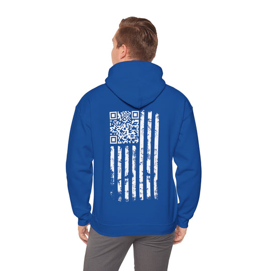 American Flag QR Code Hooded Sweatshirt
