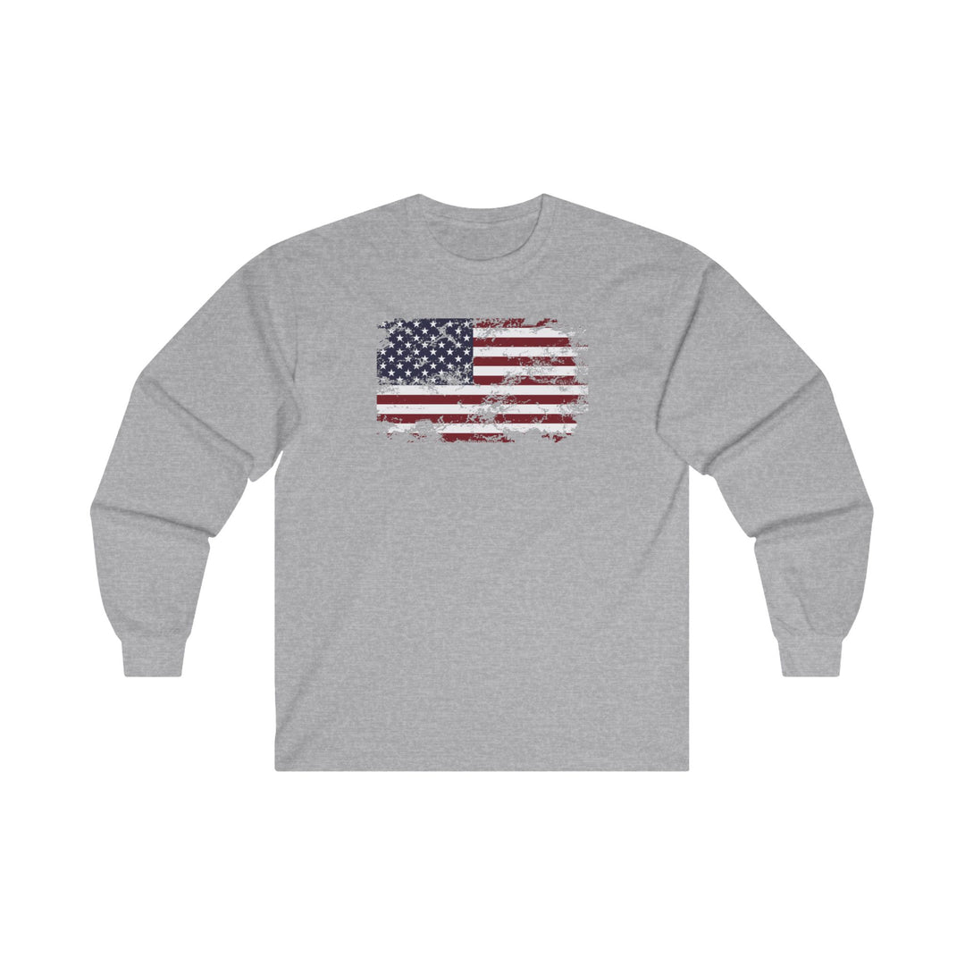 Vintage Style American Flag Long Sleeve Tee