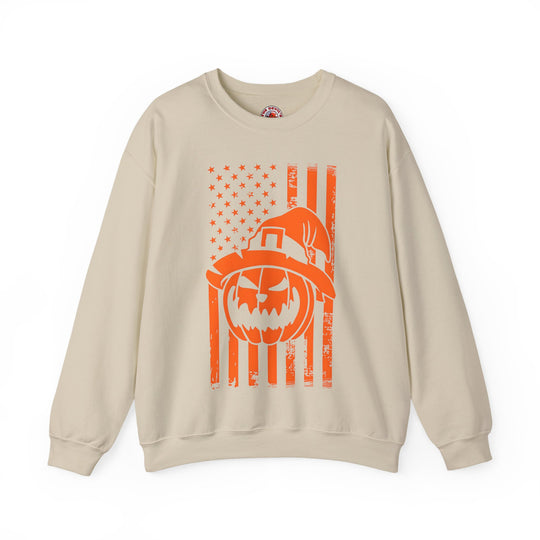 Pumpkin American Flag Crewneck Sweatshirt