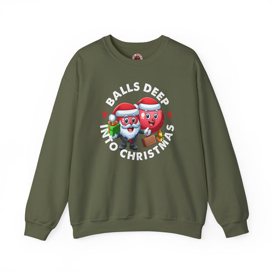 Balls Deep Into Christmas Crewneck Sweatshirt