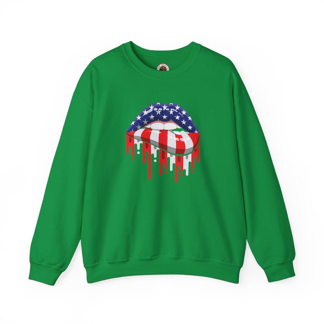 American Flag Lips Crewneck Sweatshirt