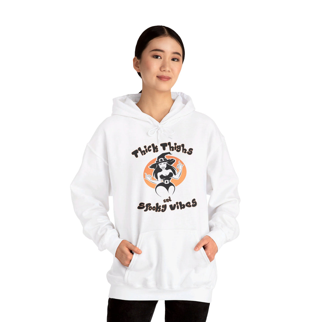 Thick Thighs and Spooky Vibes Hooded Sweatshirt