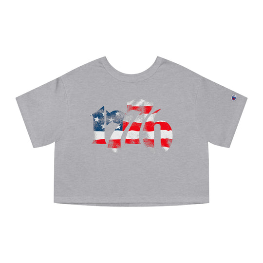 1776 American Flag Cropped T-Shirt