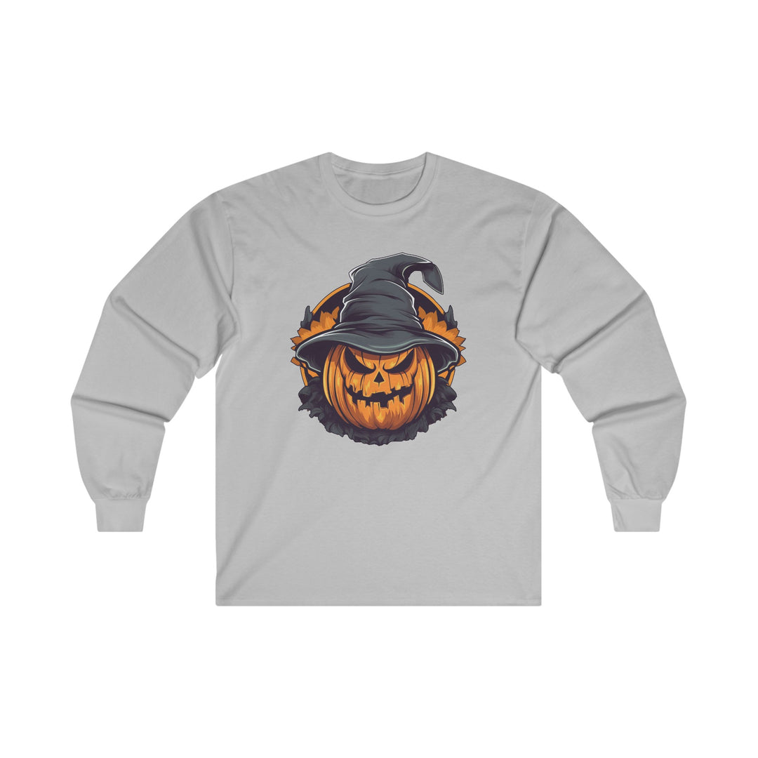 Scary Witch Pumpkin Halloween Long Sleeve Tee