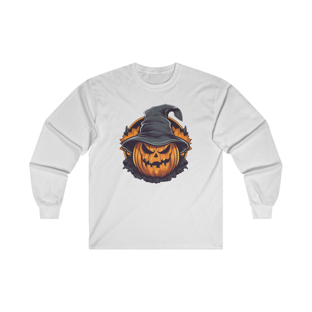 Scary Witch Pumpkin Halloween Long Sleeve Tee