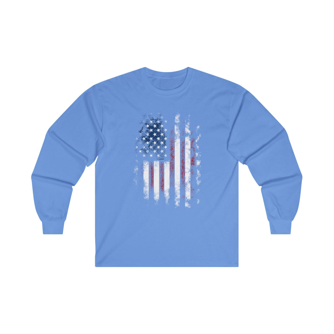 Distressed American Flag Long Sleeve Tee