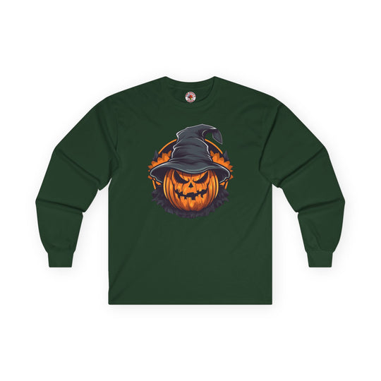 Scary Witch Pumpkin Halloween Long Sleeve Tee