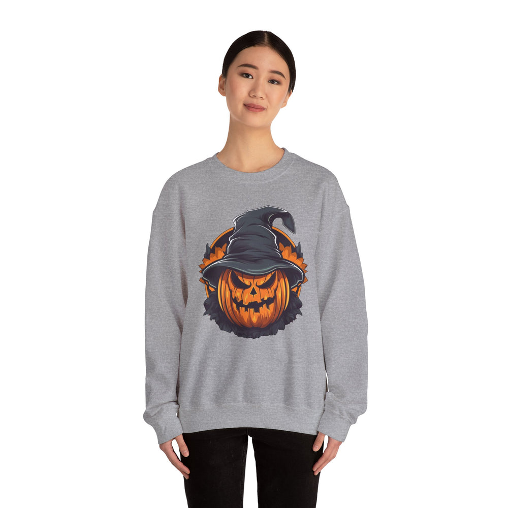 Scary Witch Pumpkin Halloween Crewneck Sweatshirt