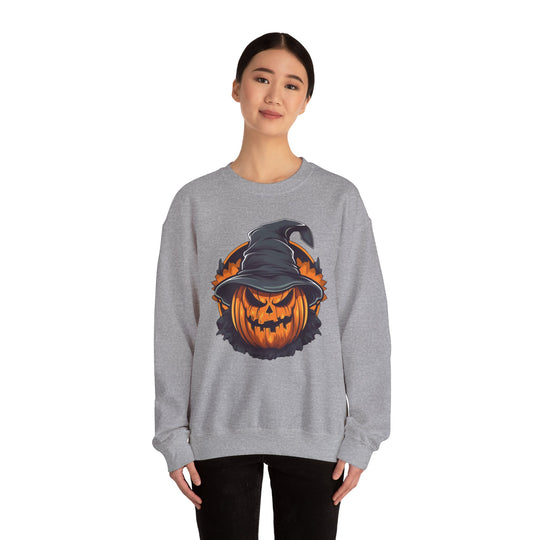 Scary Witch Pumpkin Halloween Crewneck Sweatshirt