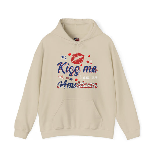 Kiss Me I Am An American Hooded Sweatshirt