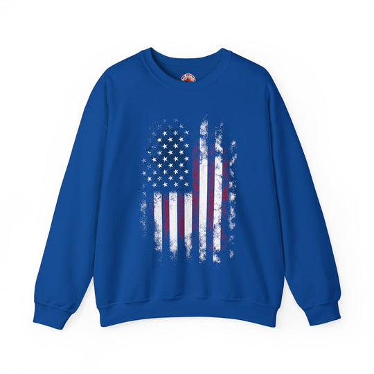 Distressed American Flag Crewneck Sweatshirt