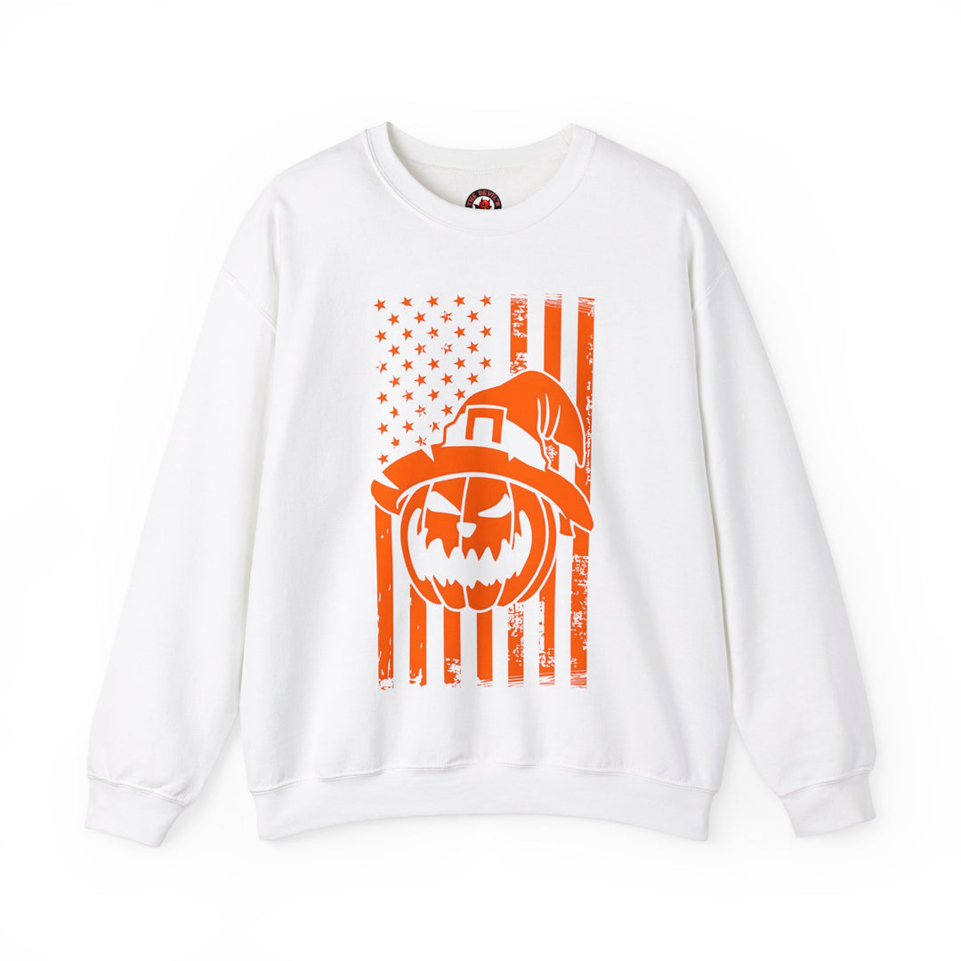 Pumpkin American Flag Crewneck Sweatshirt