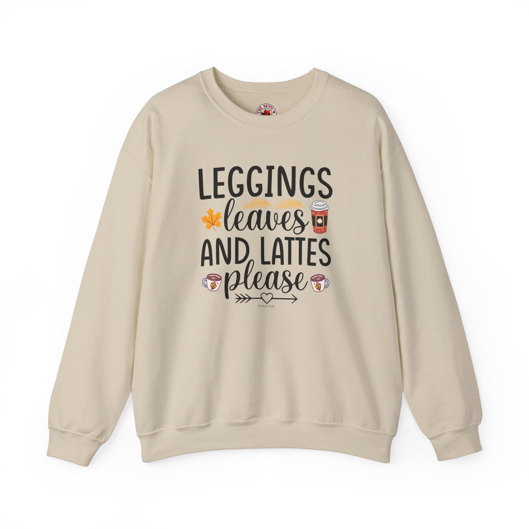 Leggings Leaves and Lattes Please Crewneck Sweatshirt