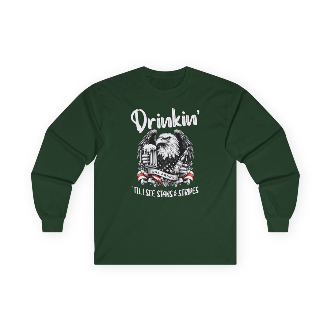 Drinkin' Til I See Stars & Stripes Long Sleeve Tee