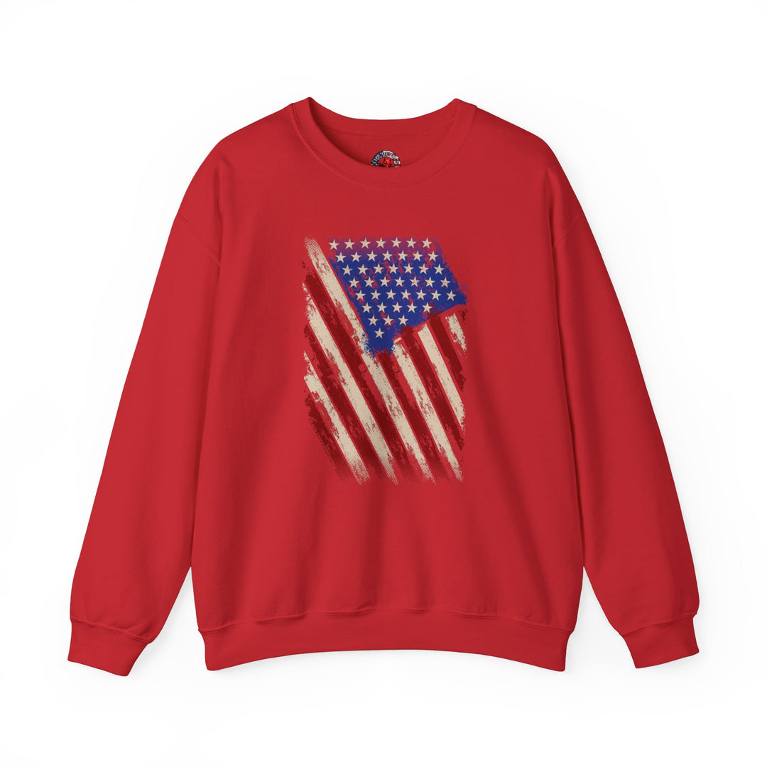 Distressed American Flag Crewneck Sweatshirt