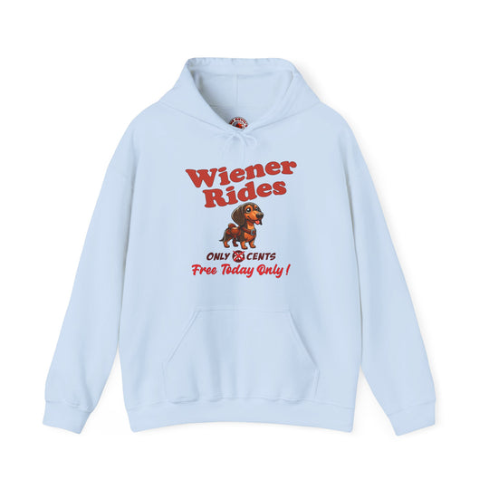 Free Wiener Rides Hooded Sweatshirt