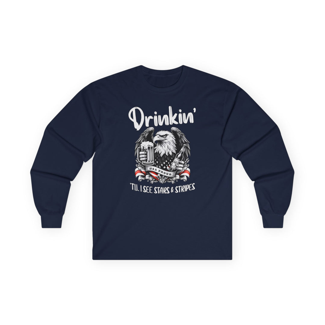 Drinkin' Til I See Stars & Stripes Long Sleeve Tee