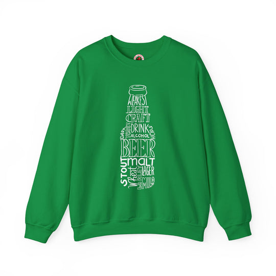 Beer Bottle of Words Crewneck Sweatshirt