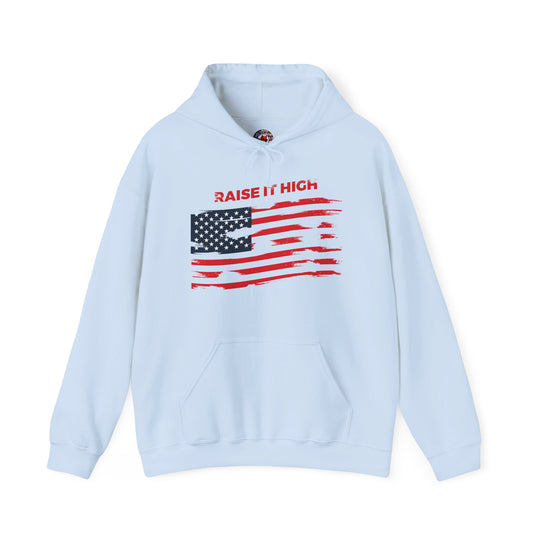 Raise It High American Flag Hooded Sweatshirt