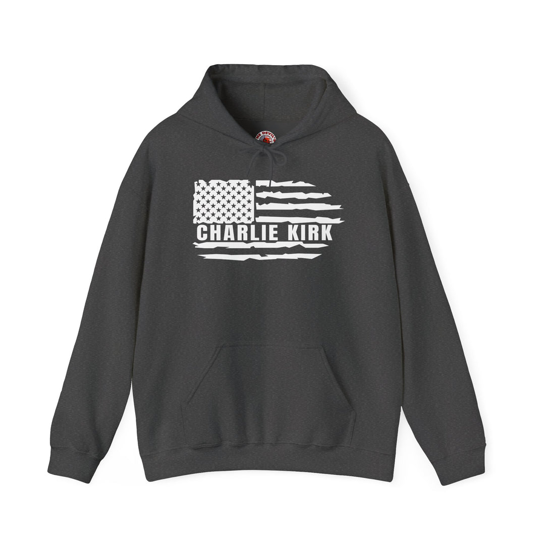 Charlie Kirk Flag Hooded Sweatshirt