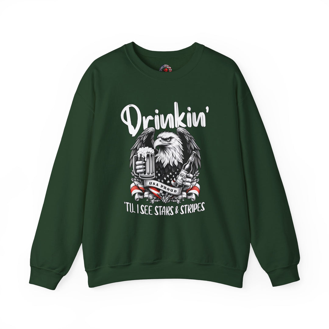 Drinkin' Til I See Stars & Stripes Crewneck Sweatshirt