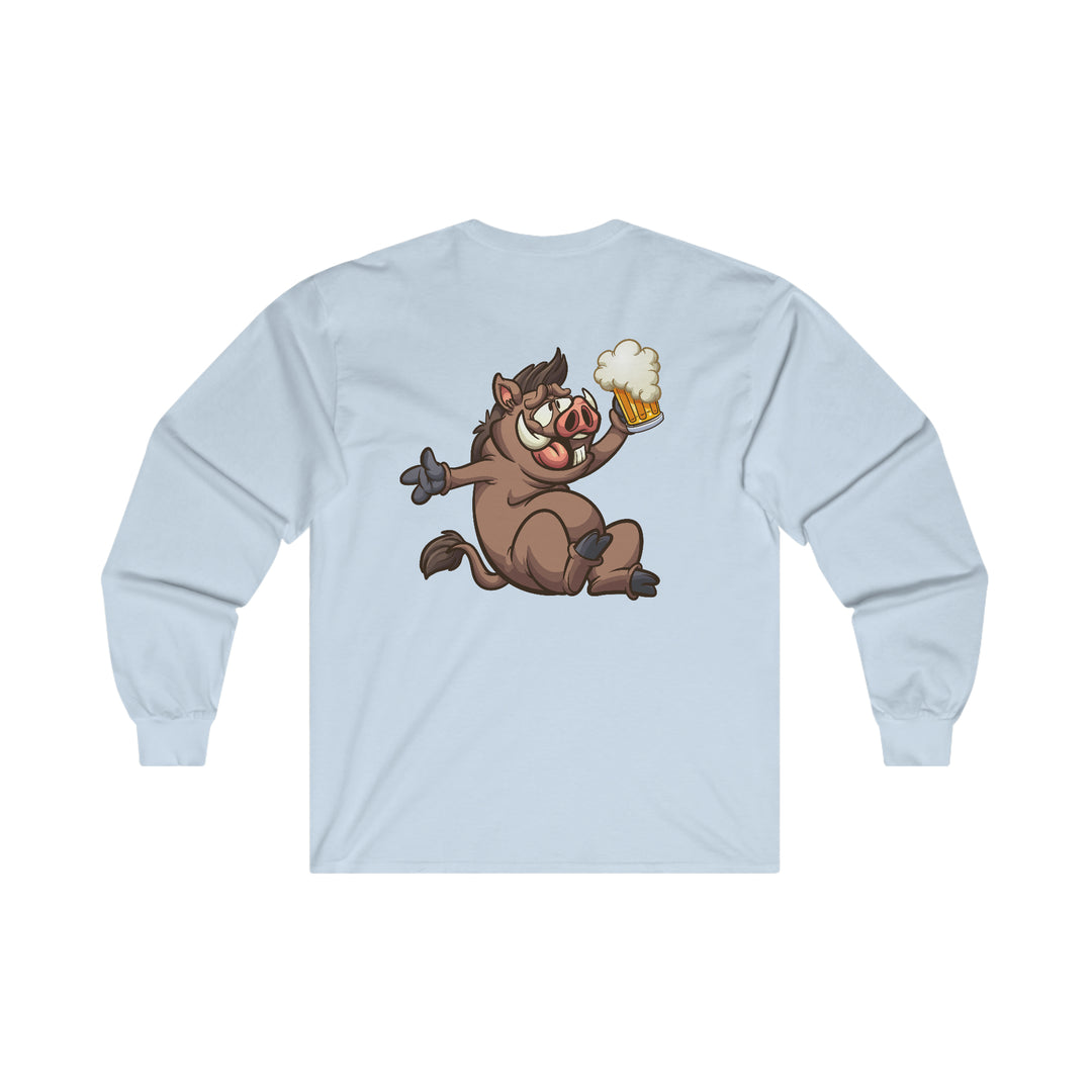 Beer Drinking Boar Long Sleeve Tee