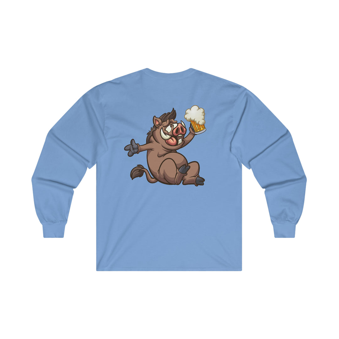 Beer Drinking Boar Long Sleeve Tee