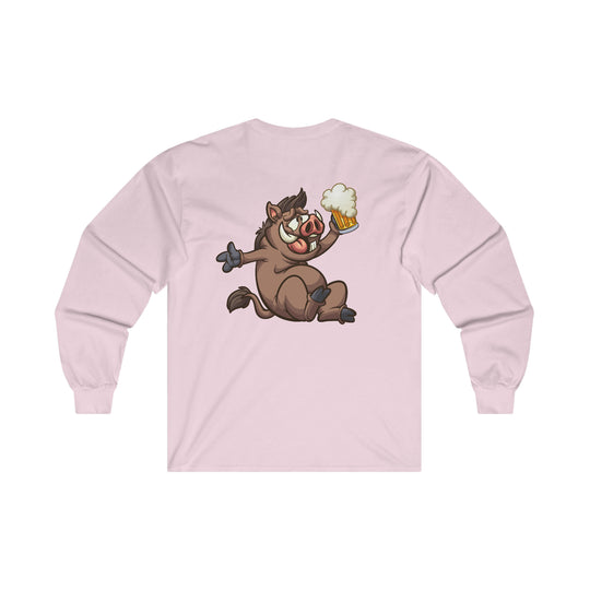 Beer Drinking Boar Long Sleeve Tee