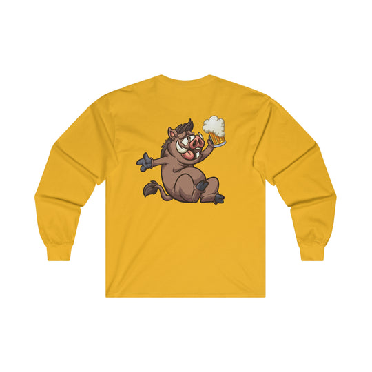 Beer Drinking Boar Long Sleeve Tee