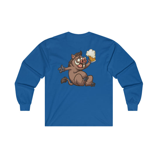 Beer Drinking Boar Long Sleeve Tee