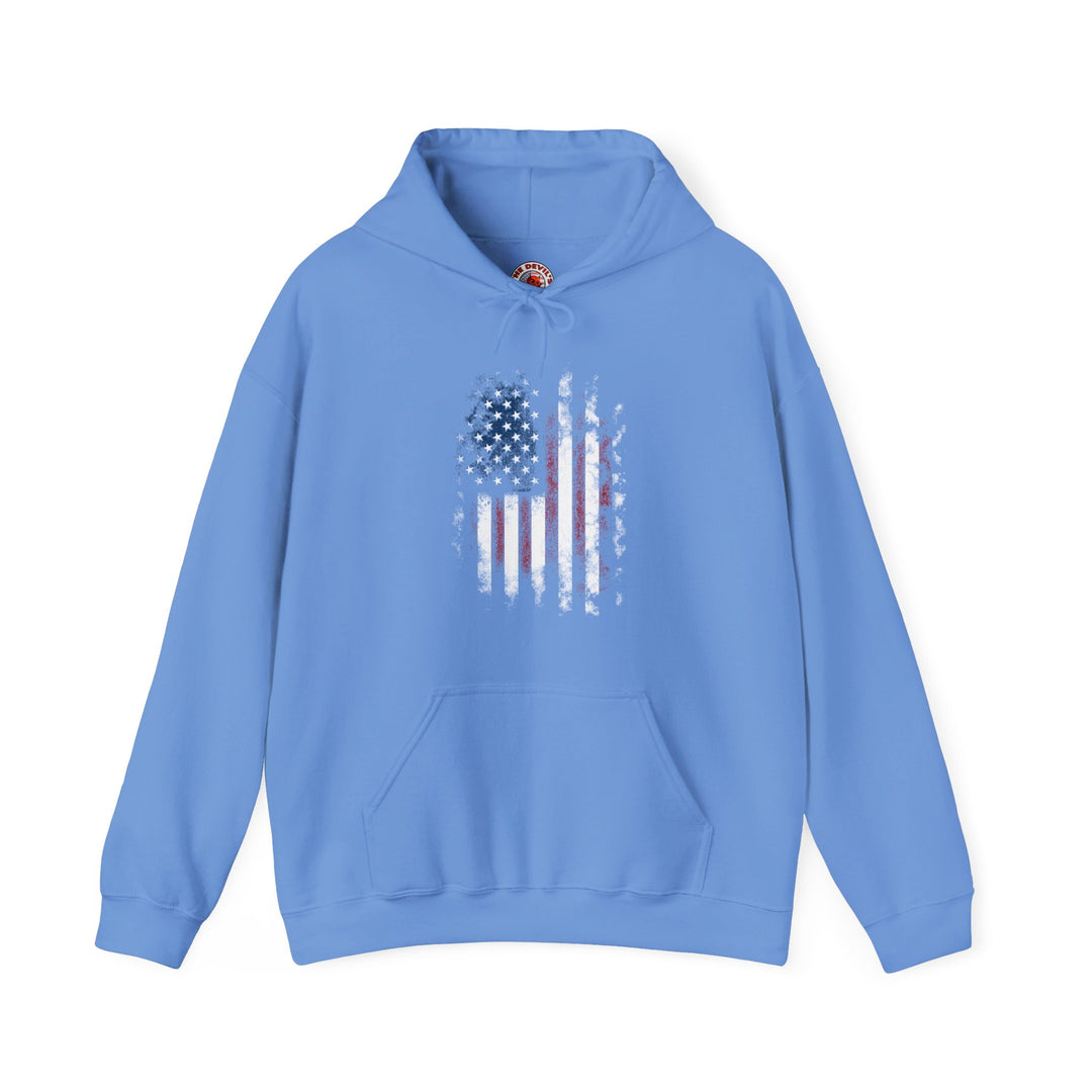 Distressed American Flag Hooded Sweatshirt