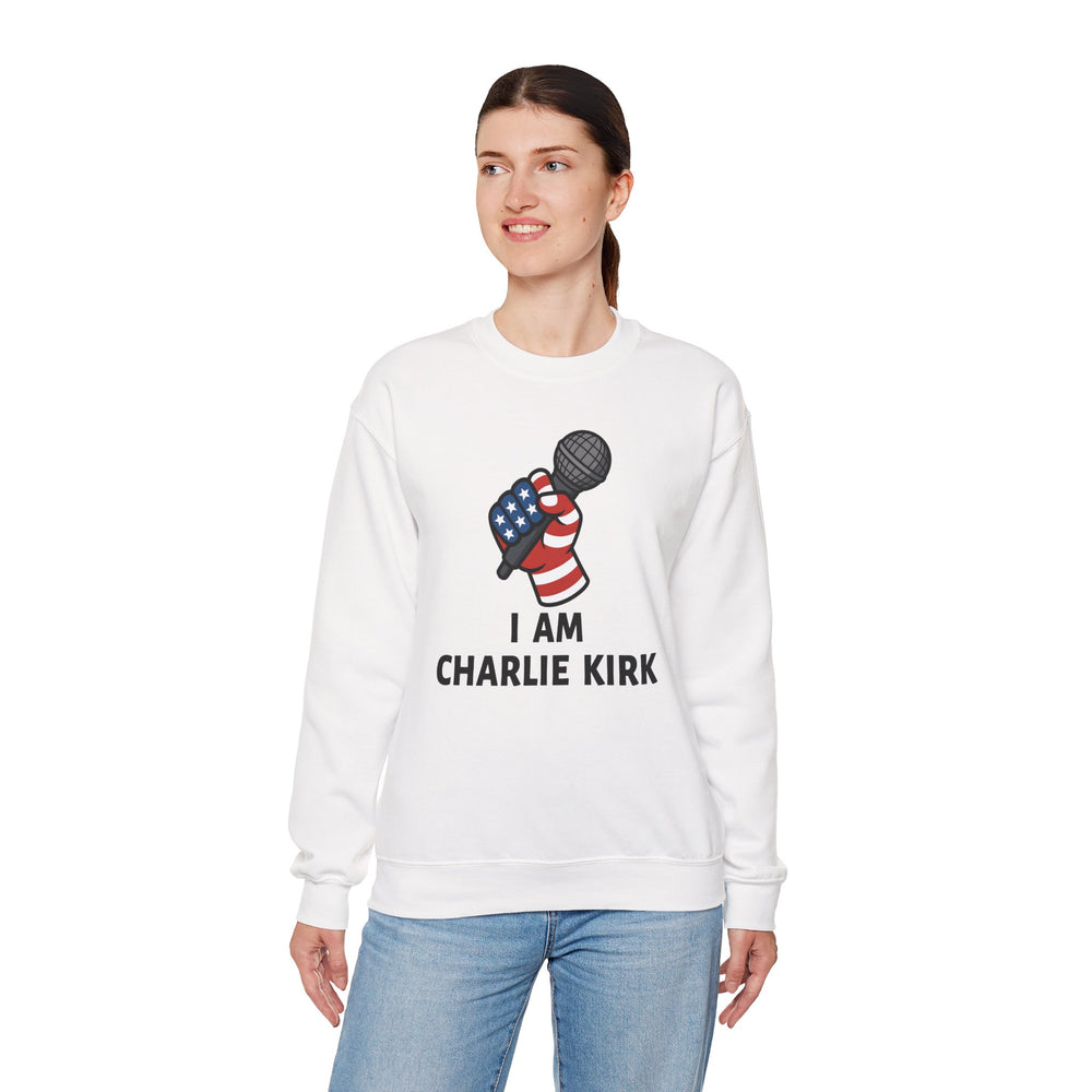 Charlie Kirk Mic Crewneck Sweatshirt
