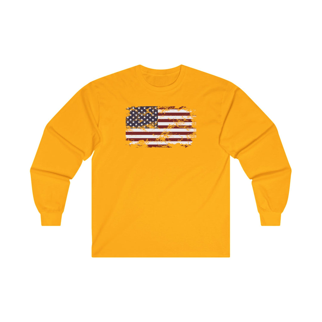 Vintage Style American Flag Long Sleeve Tee