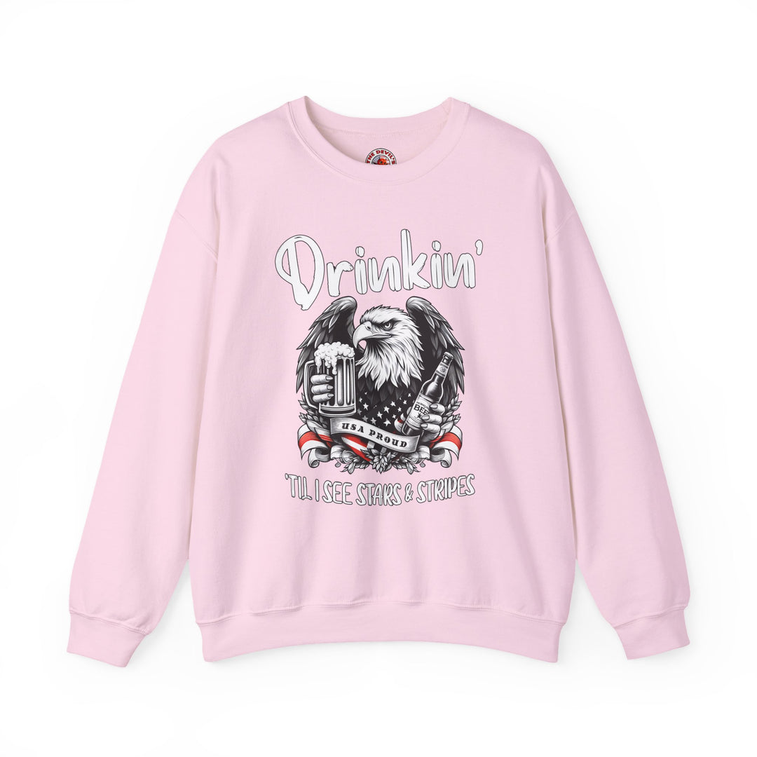 Drinkin' Til I See Stars & Stripes Crewneck Sweatshirt