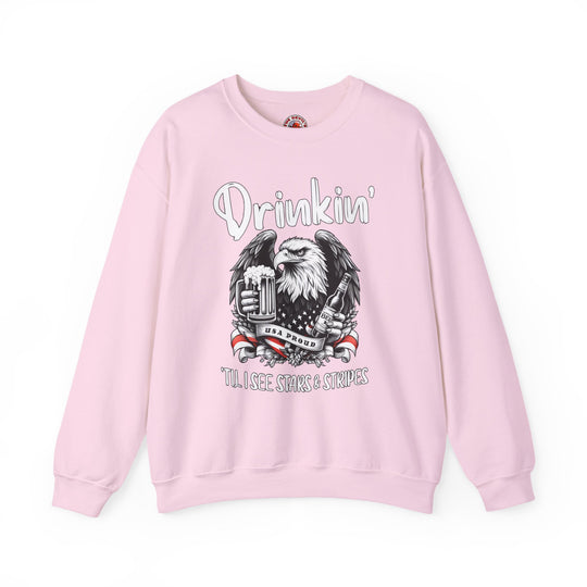Drinkin' Til I See Stars & Stripes Crewneck Sweatshirt