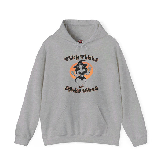 Thick Thighs and Spooky Vibes Hooded Sweatshirt