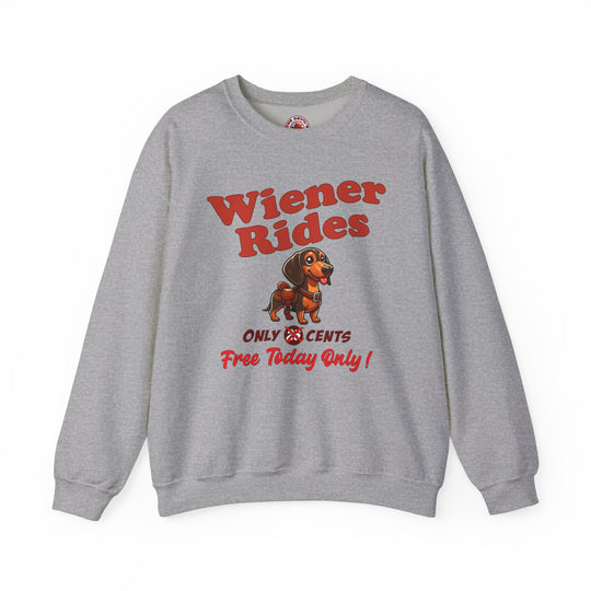 Free Wiener Rides Crewneck Sweatshirt